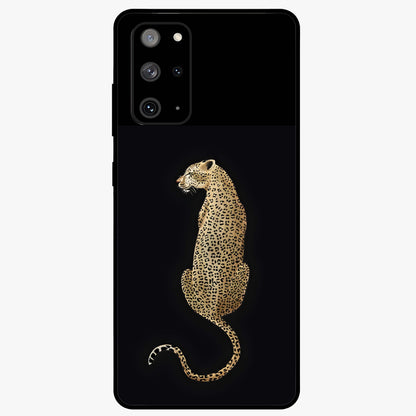 Regal Leopard Glass Case showing flat back view with bold leopard artwork and glossy glass finish.