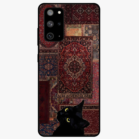 Regal Magic Cat Apple Glass Case showing flat back view with magical cat artwork holding apple and glossy glass finish.
