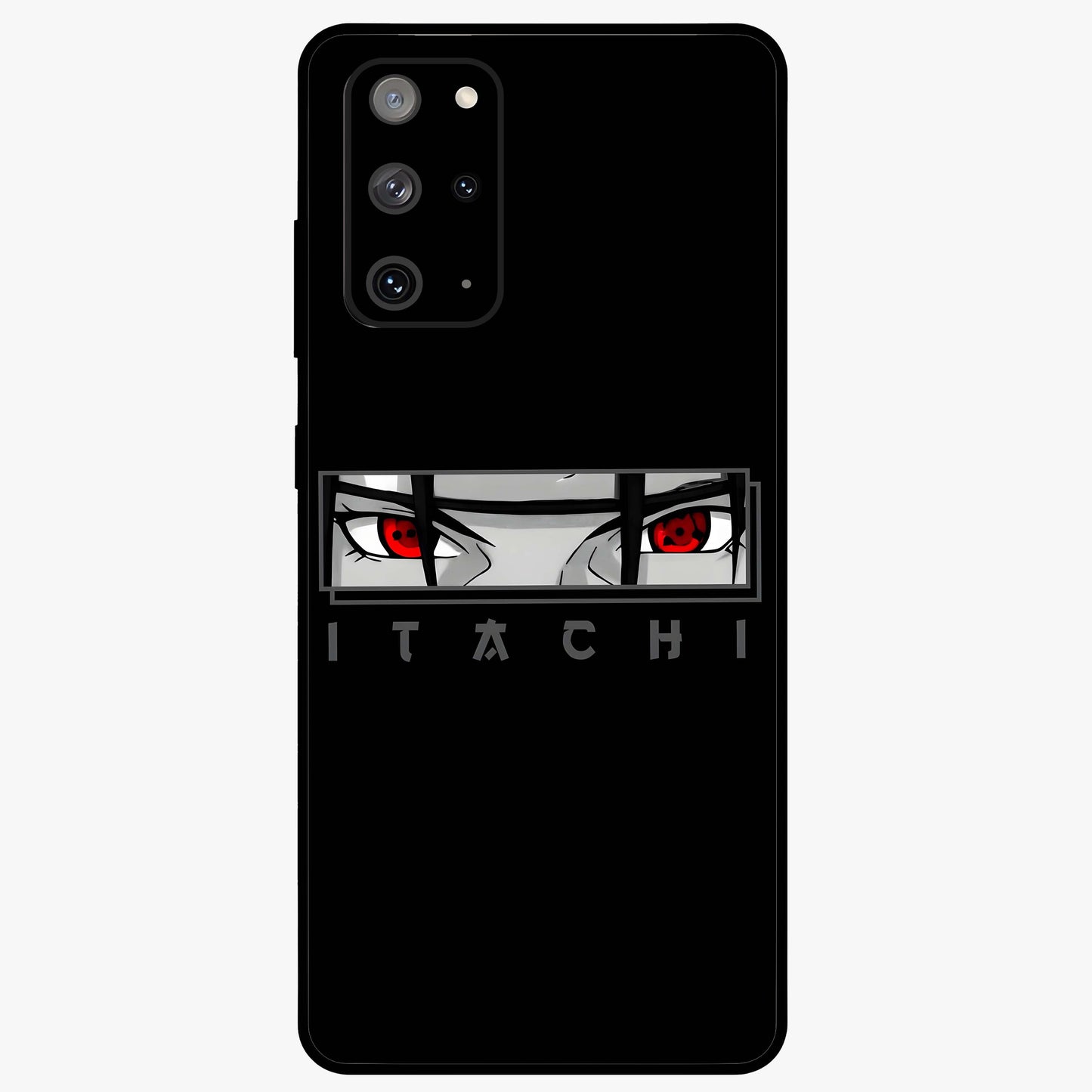 Scarlet Gaze Dominance Glass Case showing flat back view with striking red themed artwork and glossy glass finish.