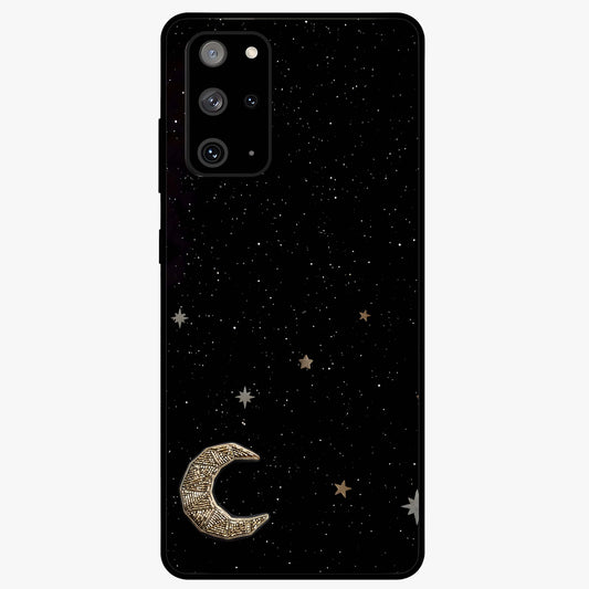 Twinkle Star With Half Moon Glass Case showing flat back view with star and half moon artwork and glossy glass finish.