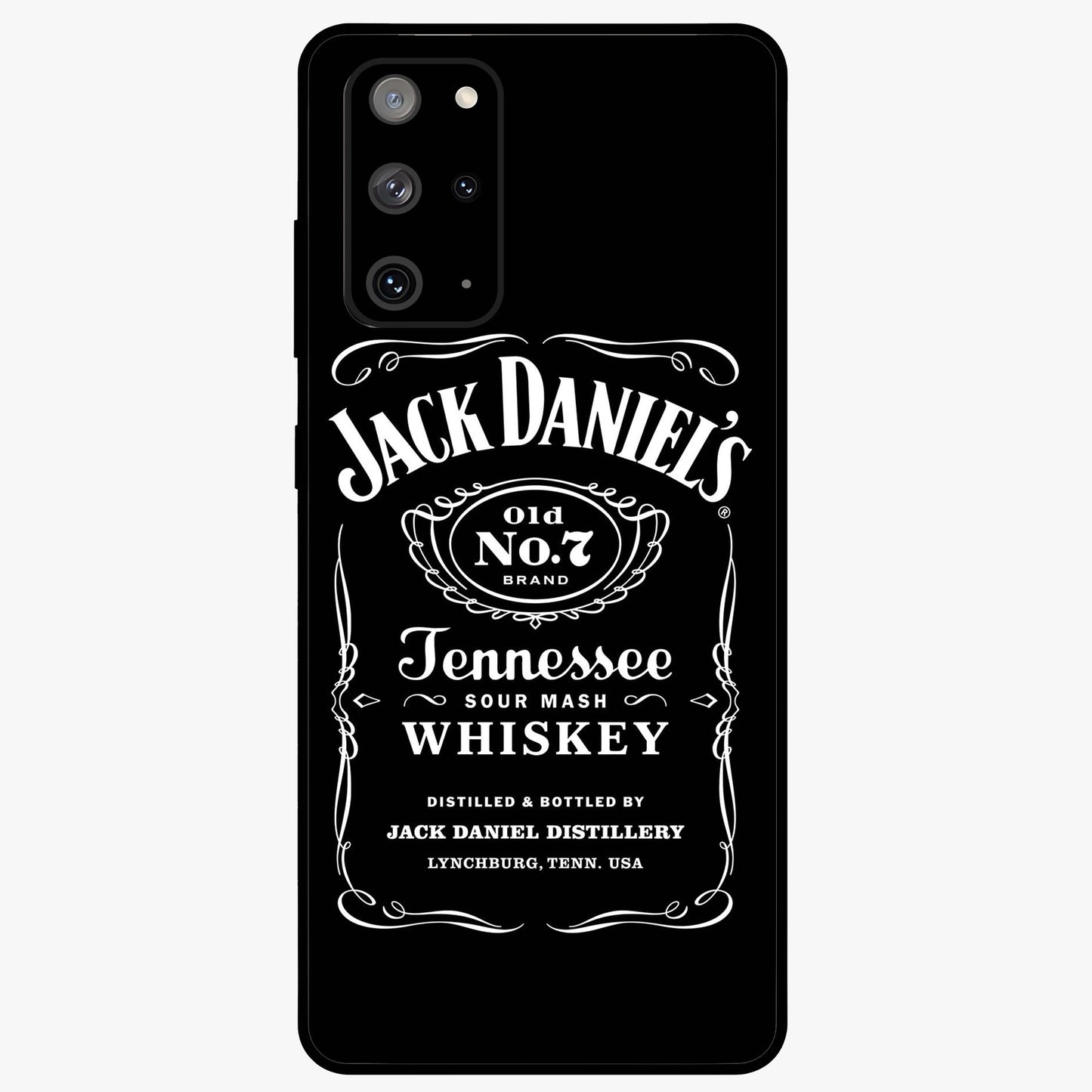 Vintage Whiskey Heritage Glass Case showing flat back view with classic whiskey inspired artwork and glossy glass finish.