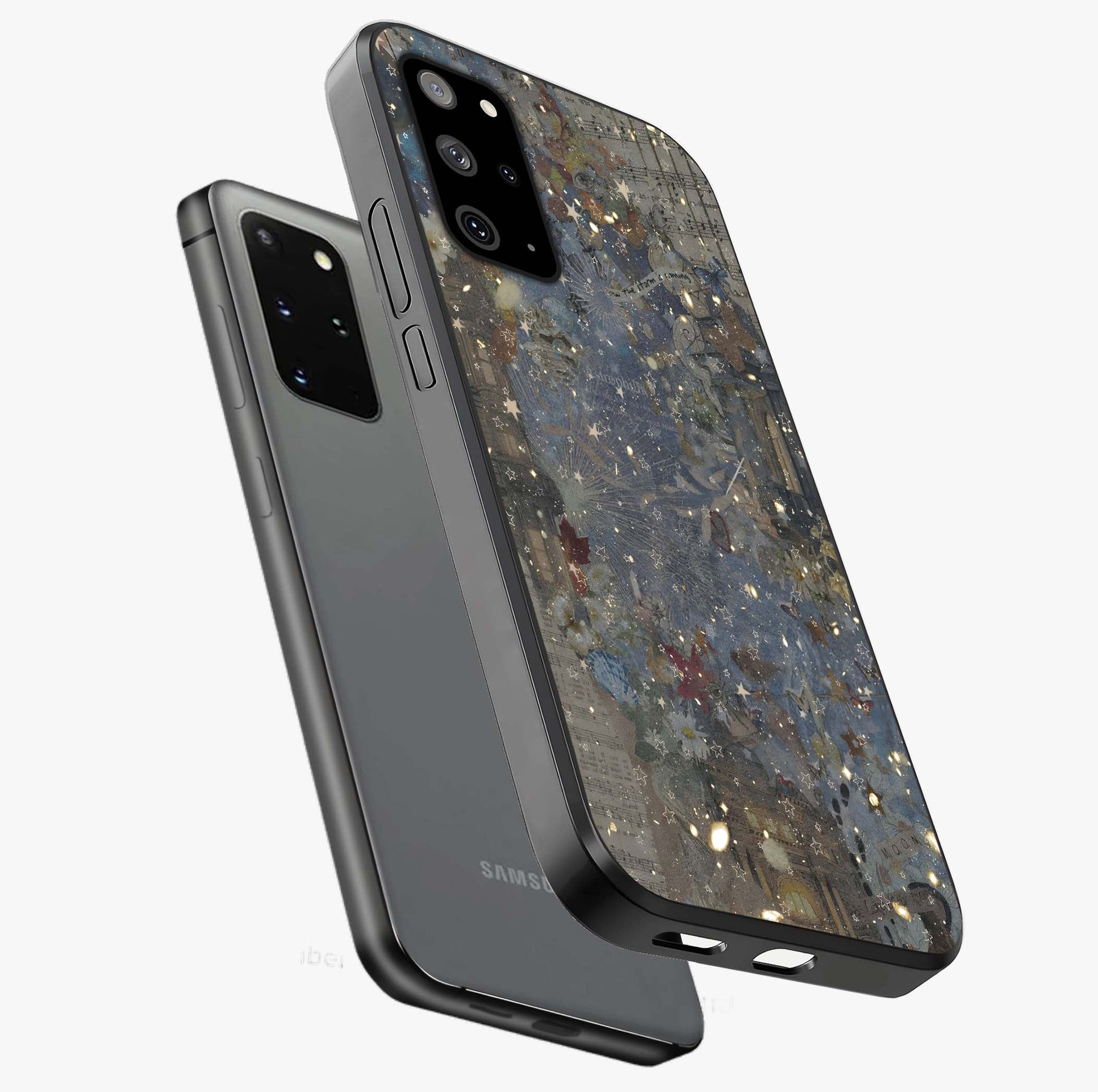 Aesthetic Astrolophia Glass Case displayed in angled mockup highlighting artistic aesthetic elements and smooth glass surface.