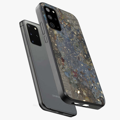 Aesthetic Astrolophia Glass Case displayed in angled mockup highlighting artistic aesthetic elements and smooth glass surface.