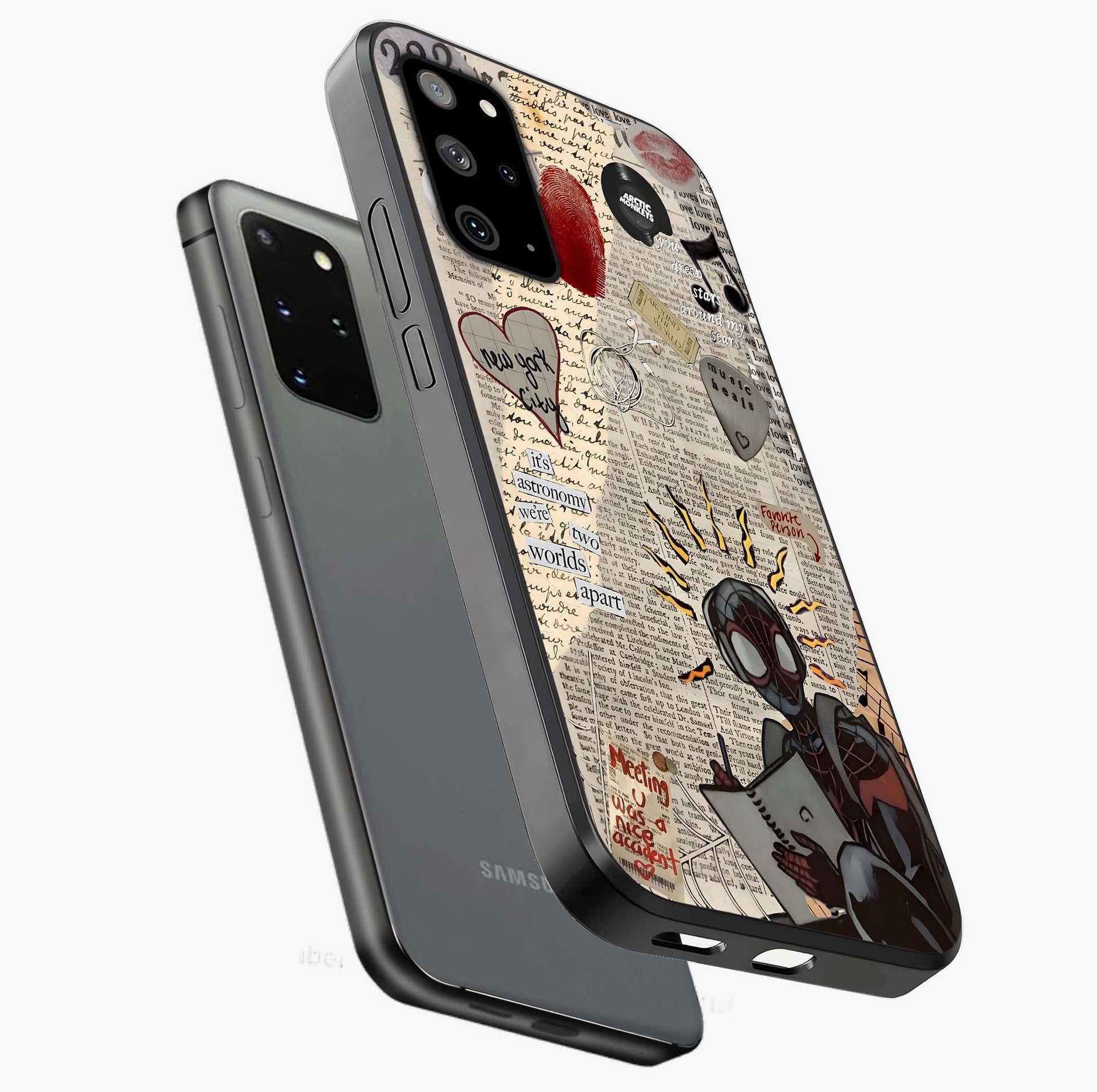 City Dream Sketch Glass Case displayed in angled mockup highlighting minimal city illustration with aesthetic sketch style.