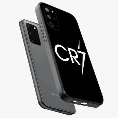 Cr7 Elite Strike Glass Case displayed in angled mockup highlighting powerful sports graphic with bold athletic theme.