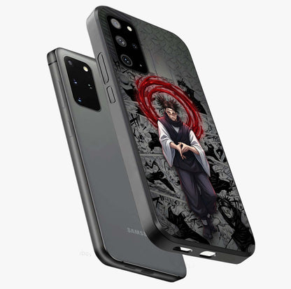 Cursed Ritual Ascension Glass Case displayed in angled mockup highlighting mystical ritual illustration with supernatural aesthetic.