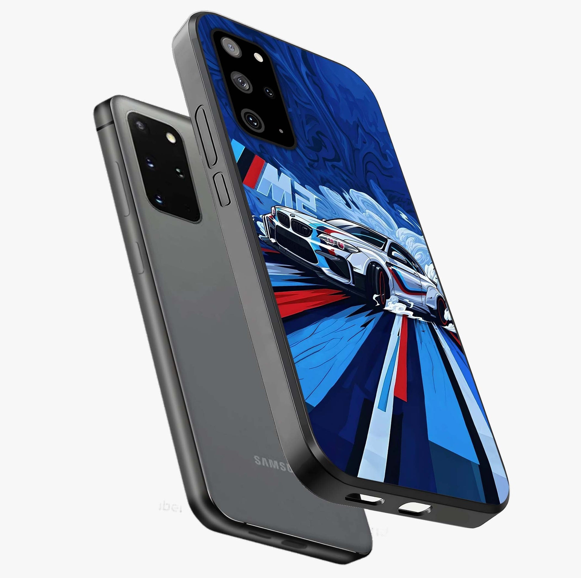 Drift Power Rush Glass Case displayed in angled mockup highlighting powerful drift car design with sporty aesthetic style.
