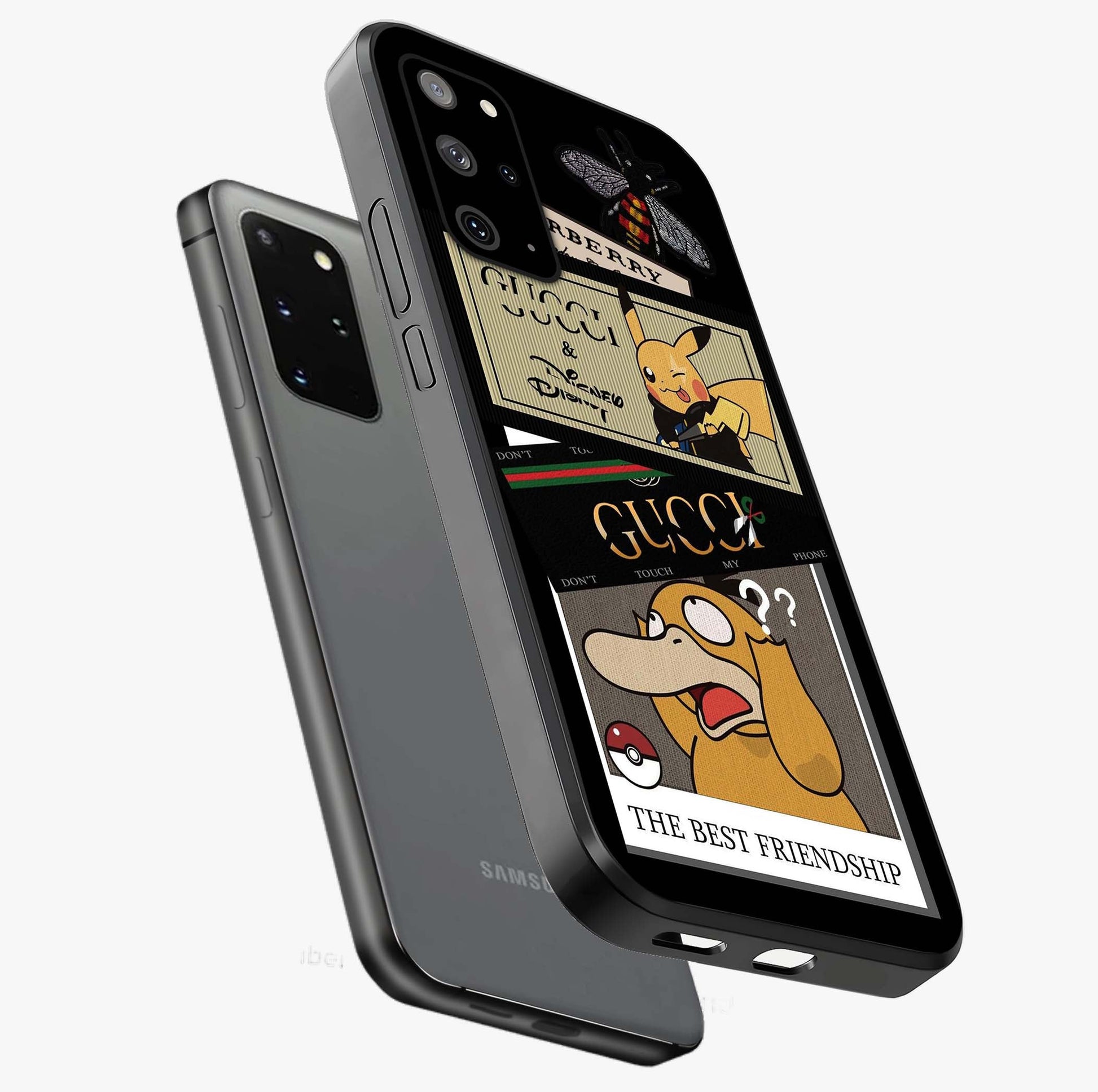 Gucci Play Mashup Glass Case displayed in angled mockup highlighting stylish fashion mashup design with bold aesthetic.