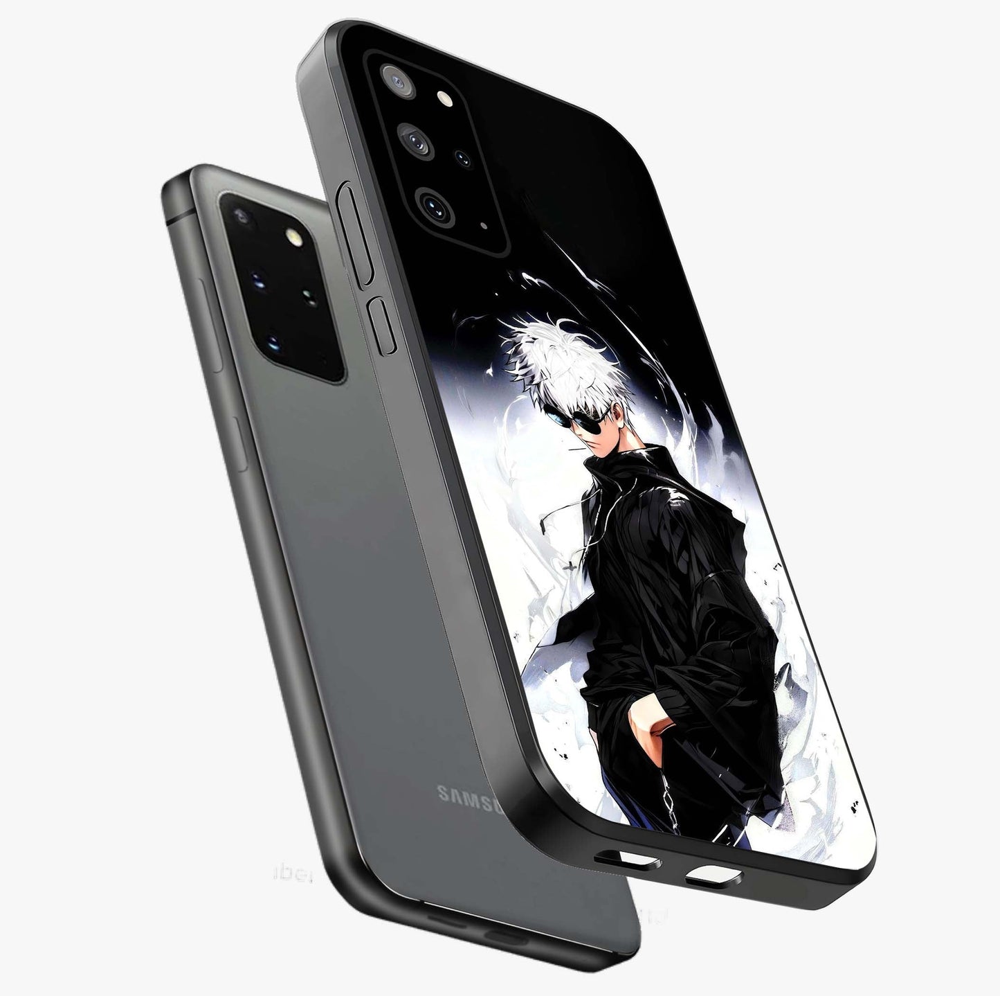 Limitless Shadow King Glass Case displayed in angled mockup highlighting dramatic dark hero design with intense aesthetic.