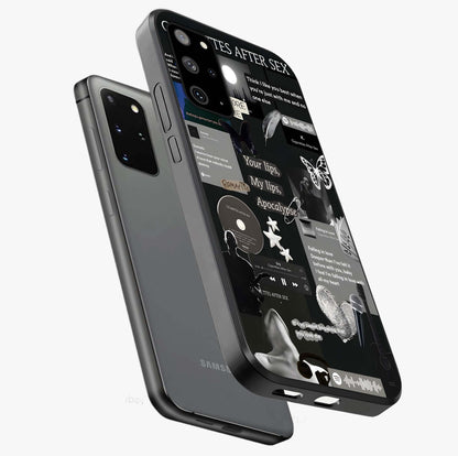 Midnight Love Echo Glass Case displayed in angled mockup highlighting elegant love inspired design with deep aesthetic style.