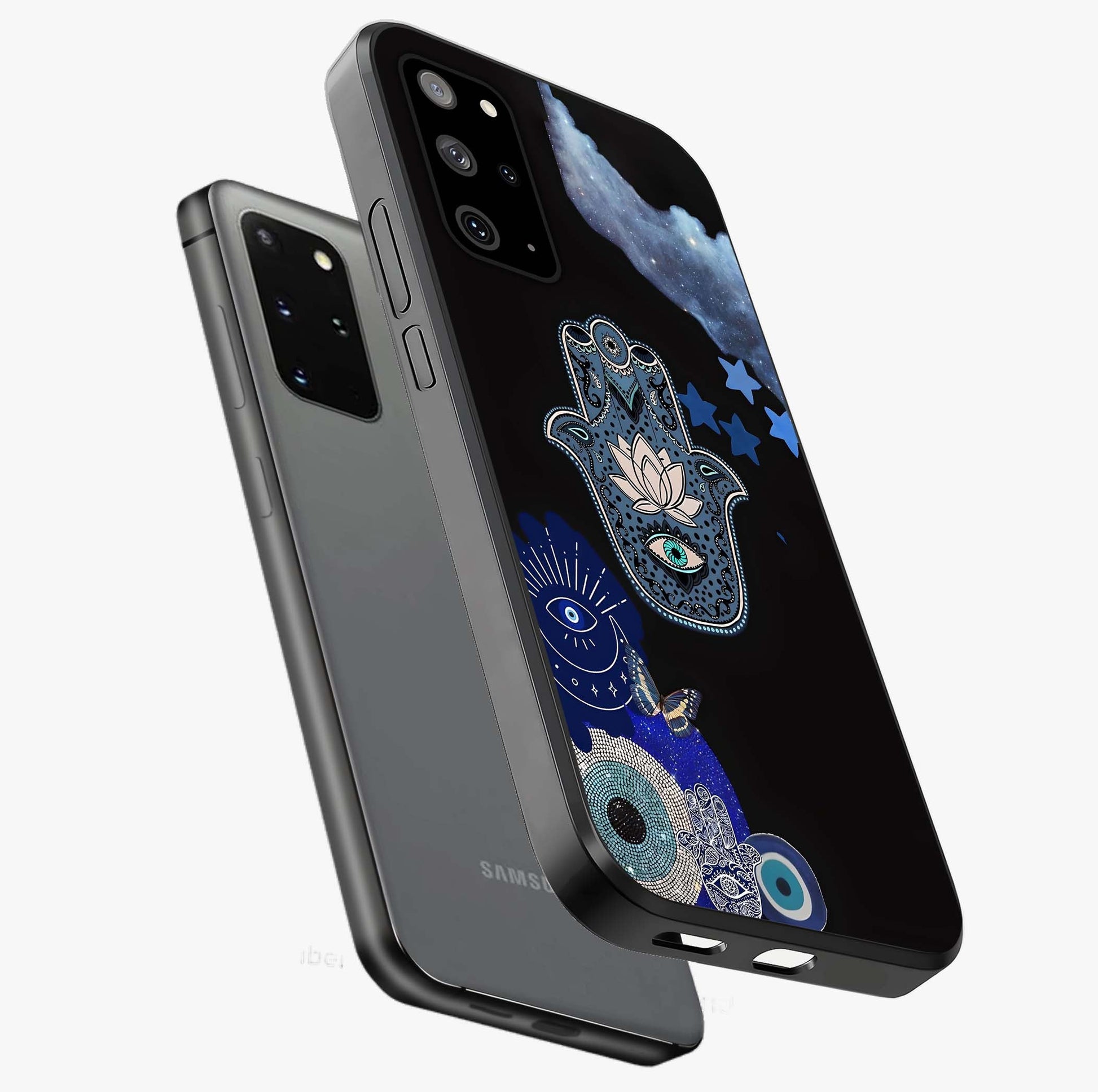 Mystic Hand Aura Glass Case displayed in angled mockup highlighting magical aura design with spiritual aesthetic style.