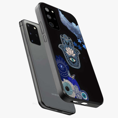Mystic Hand Aura Glass Case displayed in angled mockup highlighting magical aura design with spiritual aesthetic style.