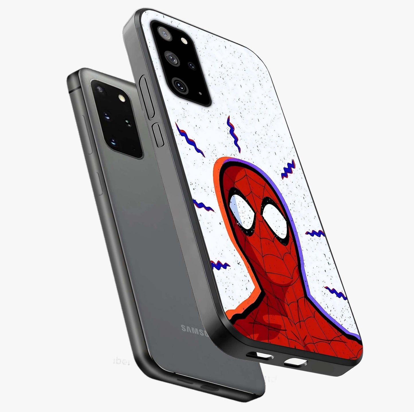 Omg Spiderman Glass Case displayed in angled mockup highlighting dynamic hero illustration with action comic aesthetic.