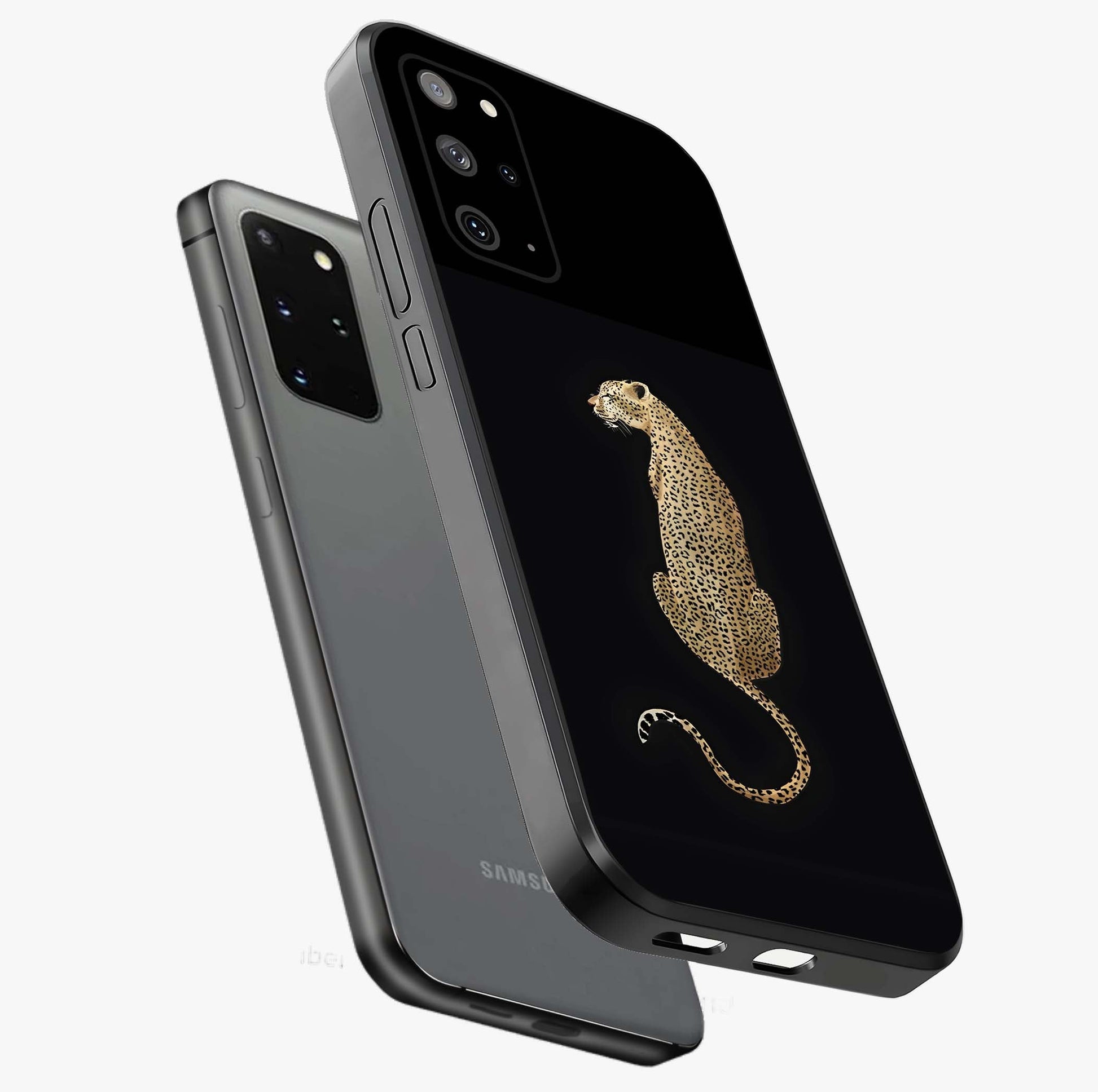 Regal Leopard Glass Case displayed in angled mockup highlighting powerful animal illustration with stylish wild aesthetic.