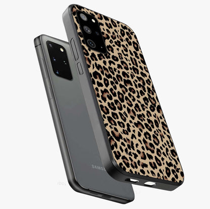 Savage Chic Pattern Glass Case displayed in angled mockup highlighting bold fashion inspired design with chic aesthetic.