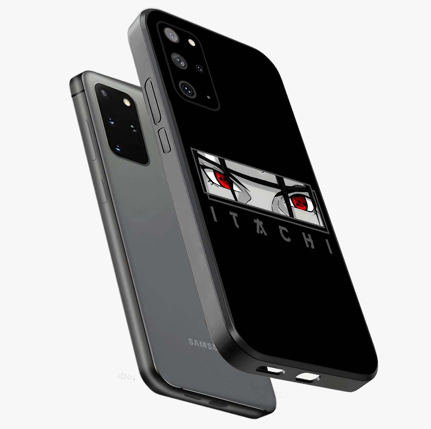 Scarlet Gaze Dominance Glass Case displayed in angled mockup highlighting intense visual design with bold scarlet aesthetic.