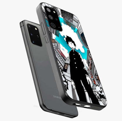 Silent Psychic Awakening Glass Case displayed in angled mockup highlighting spiritual awakening design with cosmic aesthetic.