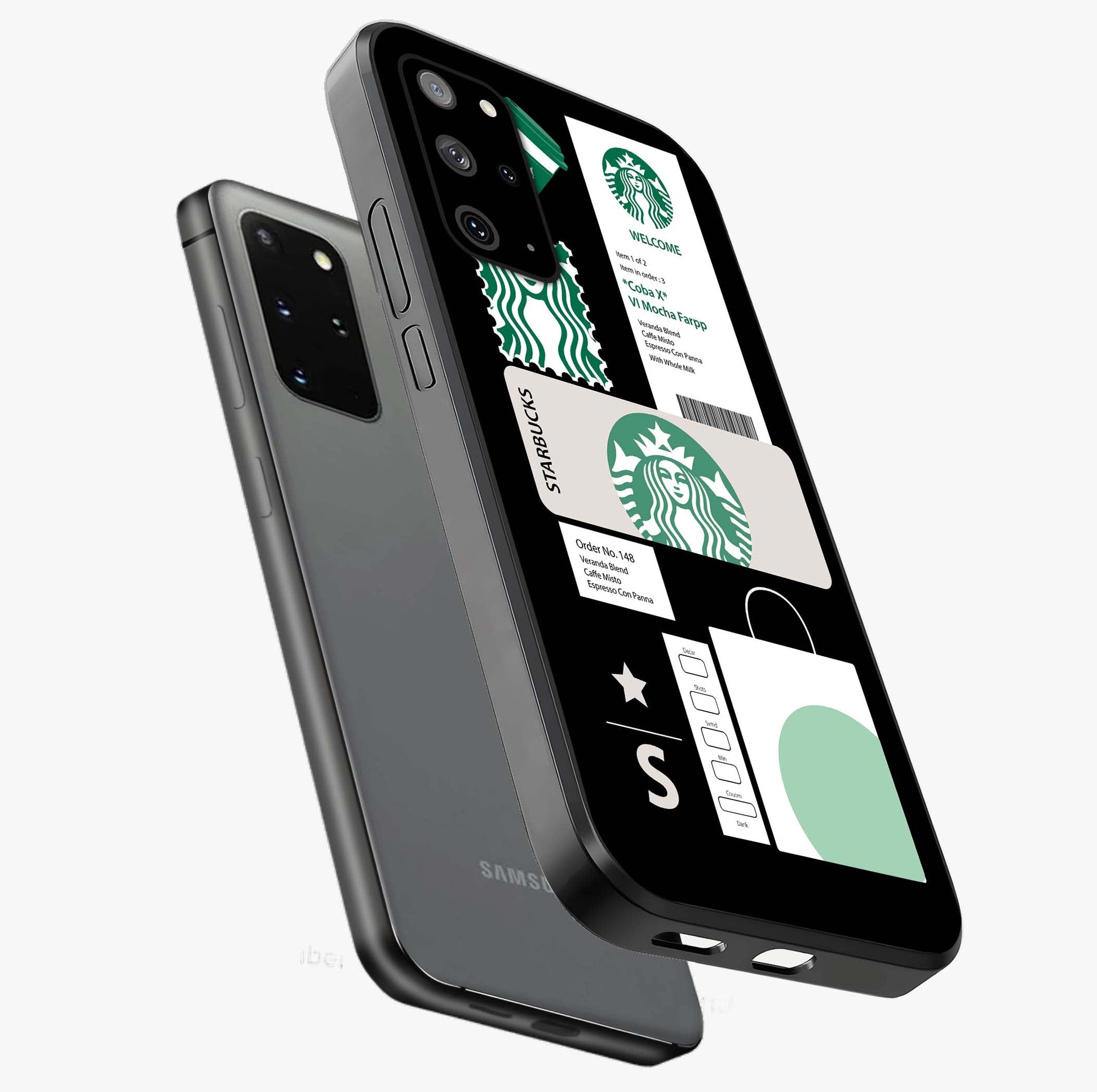 Starbucks Mocha Glass Case displayed in angled mockup highlighting stylish mocha themed design with cozy café aesthetic.