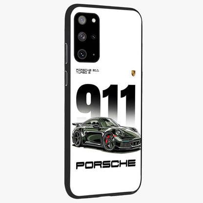 911 Turbo Dominance Glass Case upright perspective showcasing powerful racing design and modern automotive aesthetic.