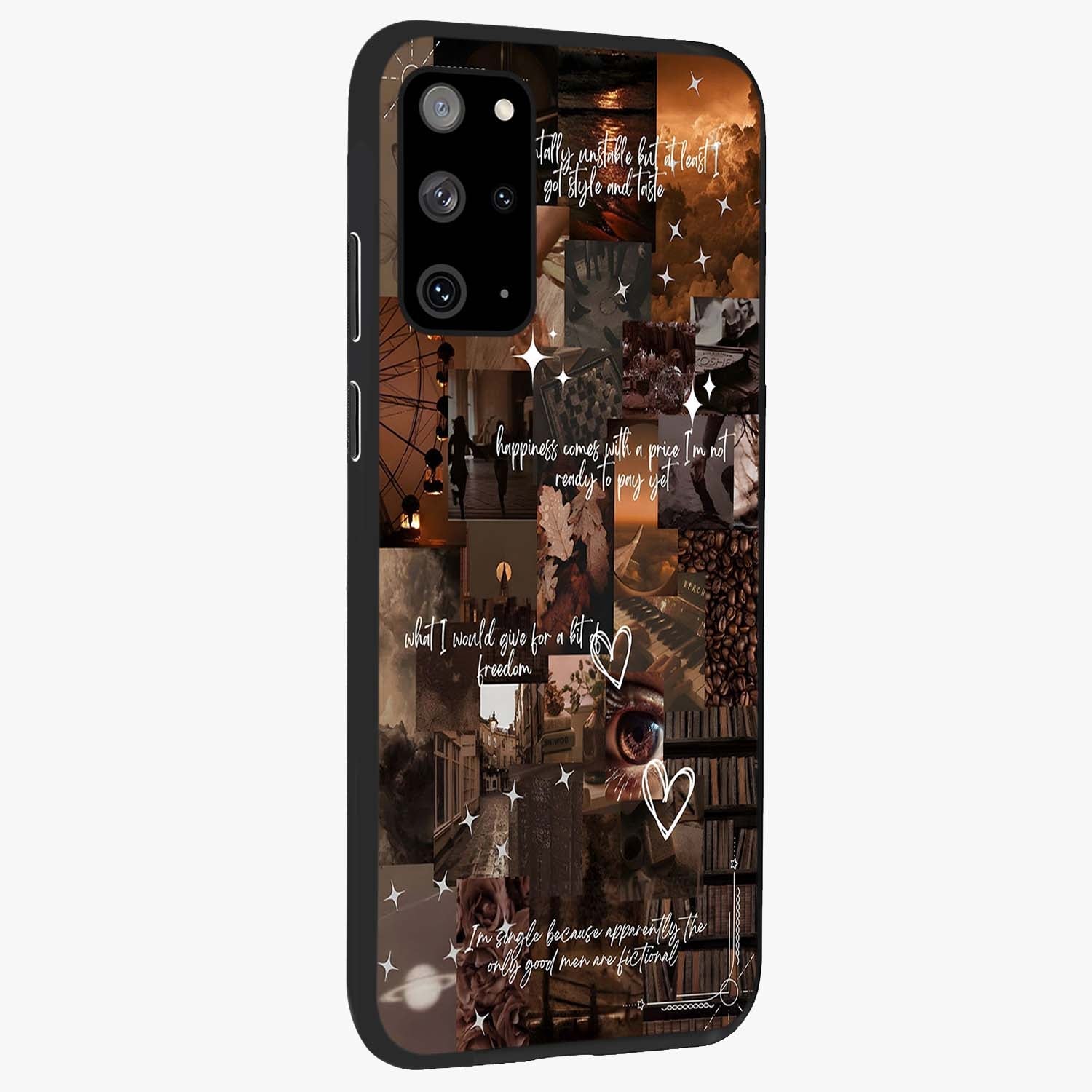 Bittersweet Aesthetic Chaos Glass Case upright view showcasing bold artistic chaos design with modern aesthetic style.