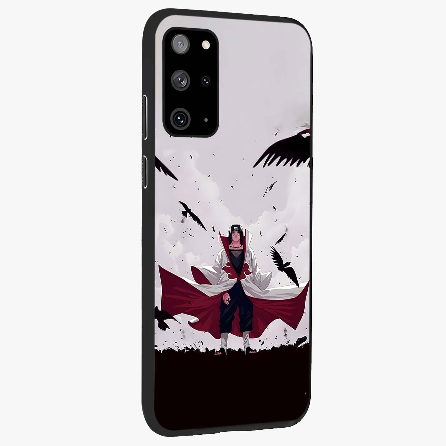 Crimson Crow Ascension Glass Case upright view showcasing dramatic crow artwork with bold gothic theme.