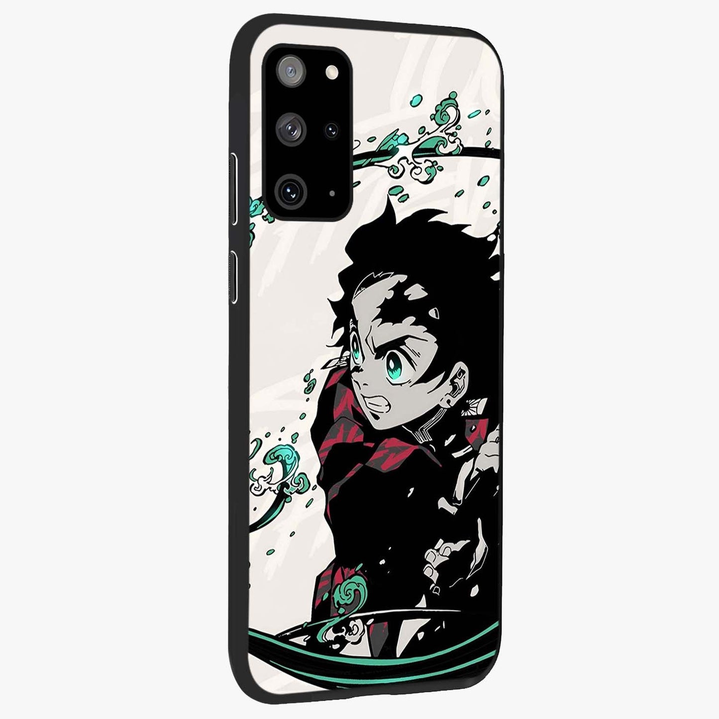 Demon Slayer Glass Case upright view showcasing powerful anime artwork with intense warrior theme.