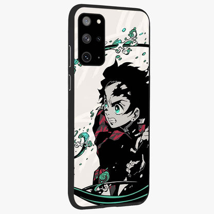Demon Slayer Glass Case upright view showcasing powerful anime artwork with intense warrior theme.