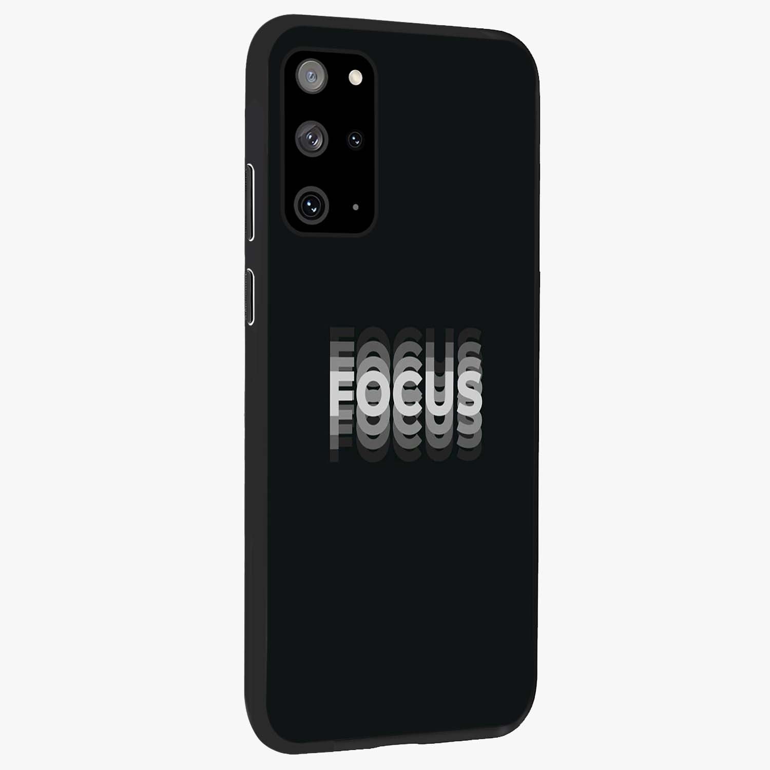 Focused Blade Discipline Glass Case upright view showcasing strong typography statement with sleek motivational theme.
