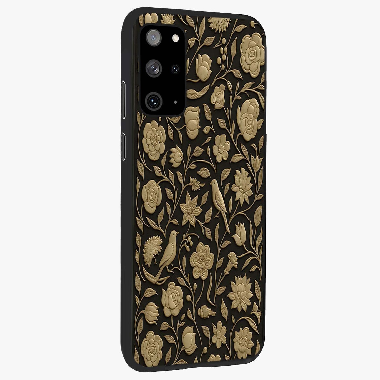 Golden Evil Eye Mandala Glass Case upright view showcasing decorative evil eye mandala artwork with spiritual aesthetic style.