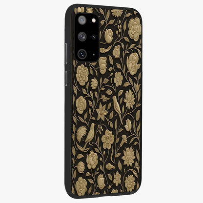 Golden Evil Eye Mandala Glass Case upright view showcasing decorative evil eye mandala artwork with spiritual aesthetic style.
