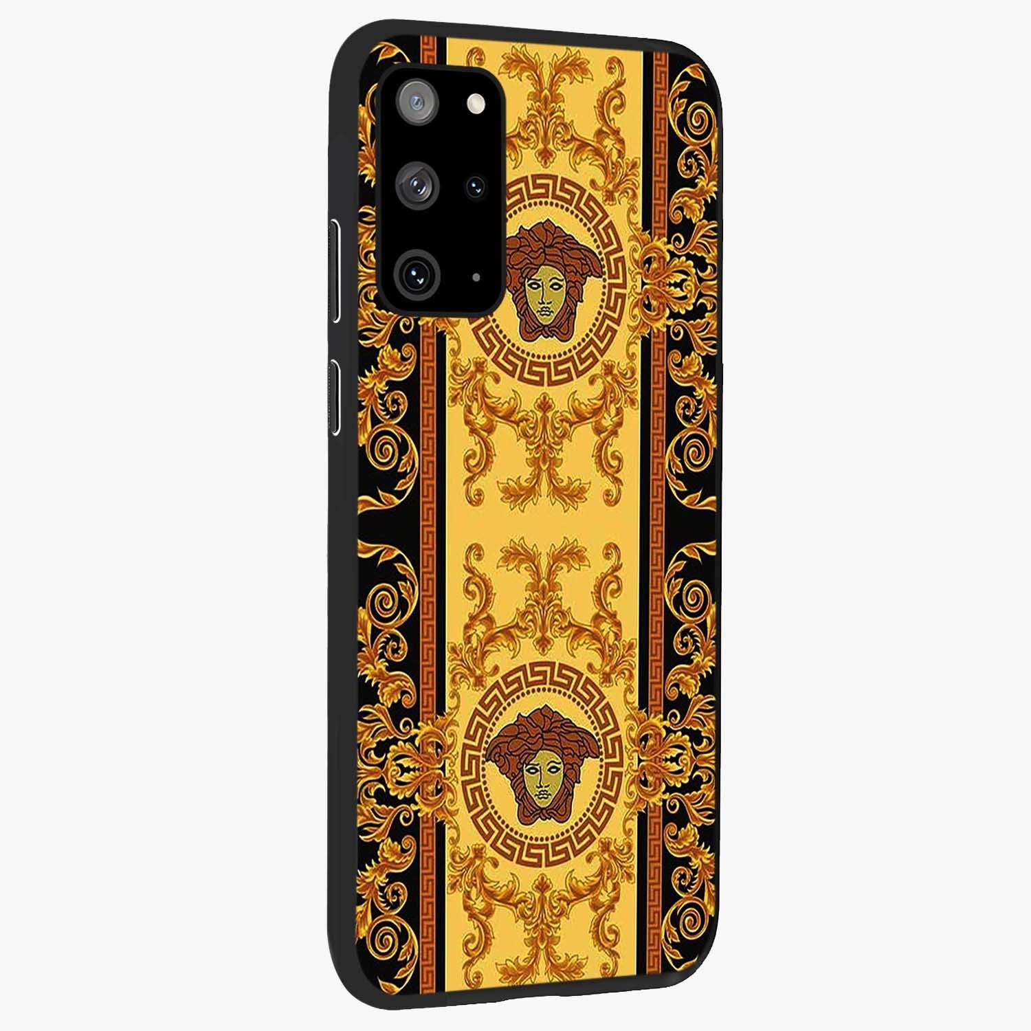 Golden Lotus Glow Glass Case upright view showcasing luminous lotus artwork with peaceful divine theme.