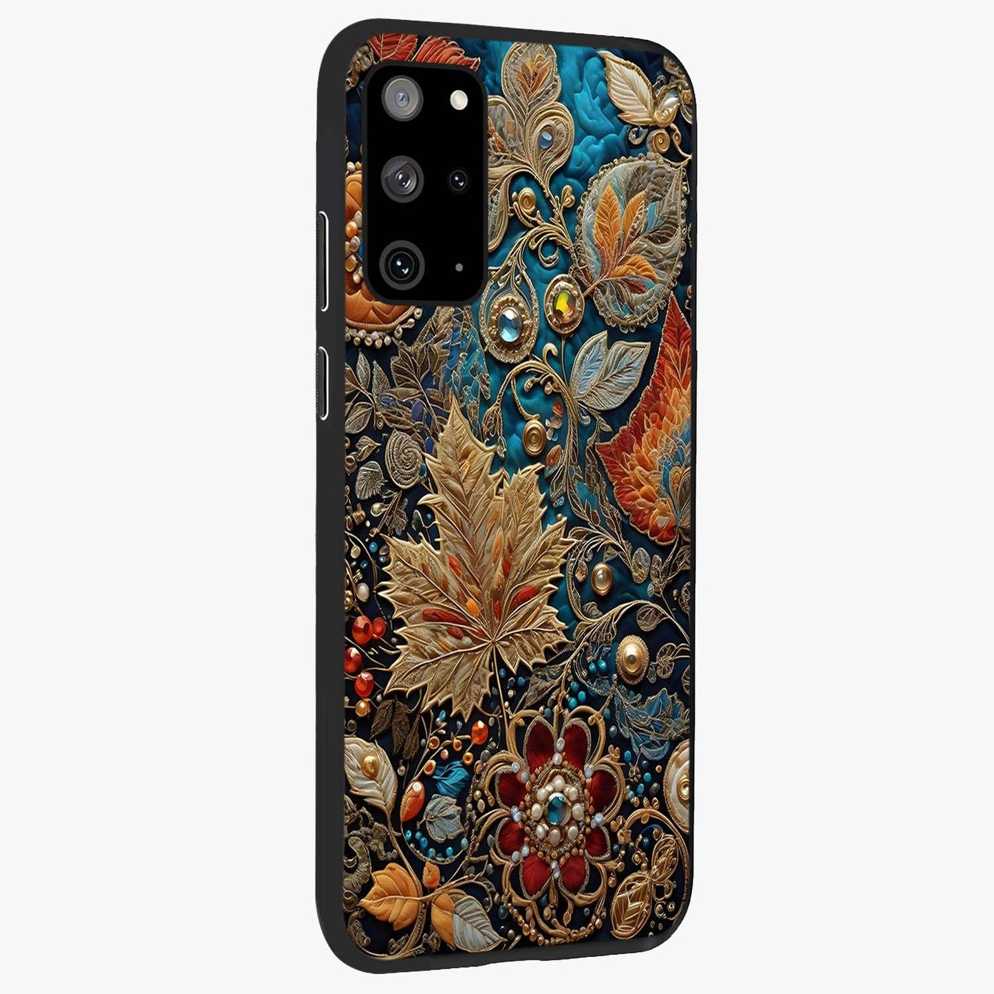Royal Jewel Garden Glass Case upright view showcasing rich floral artwork with luxurious garden theme.