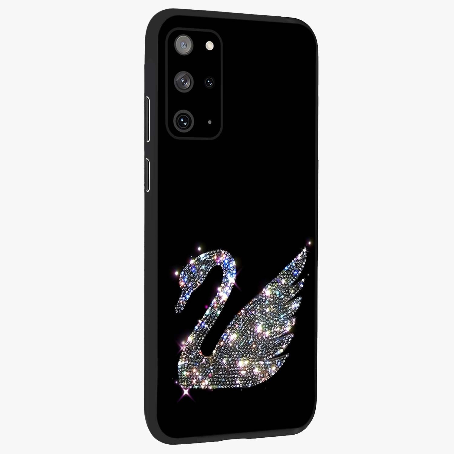 Starlit Swan Grace Glass Case upright view showcasing beautiful swan artwork with peaceful night themed design.