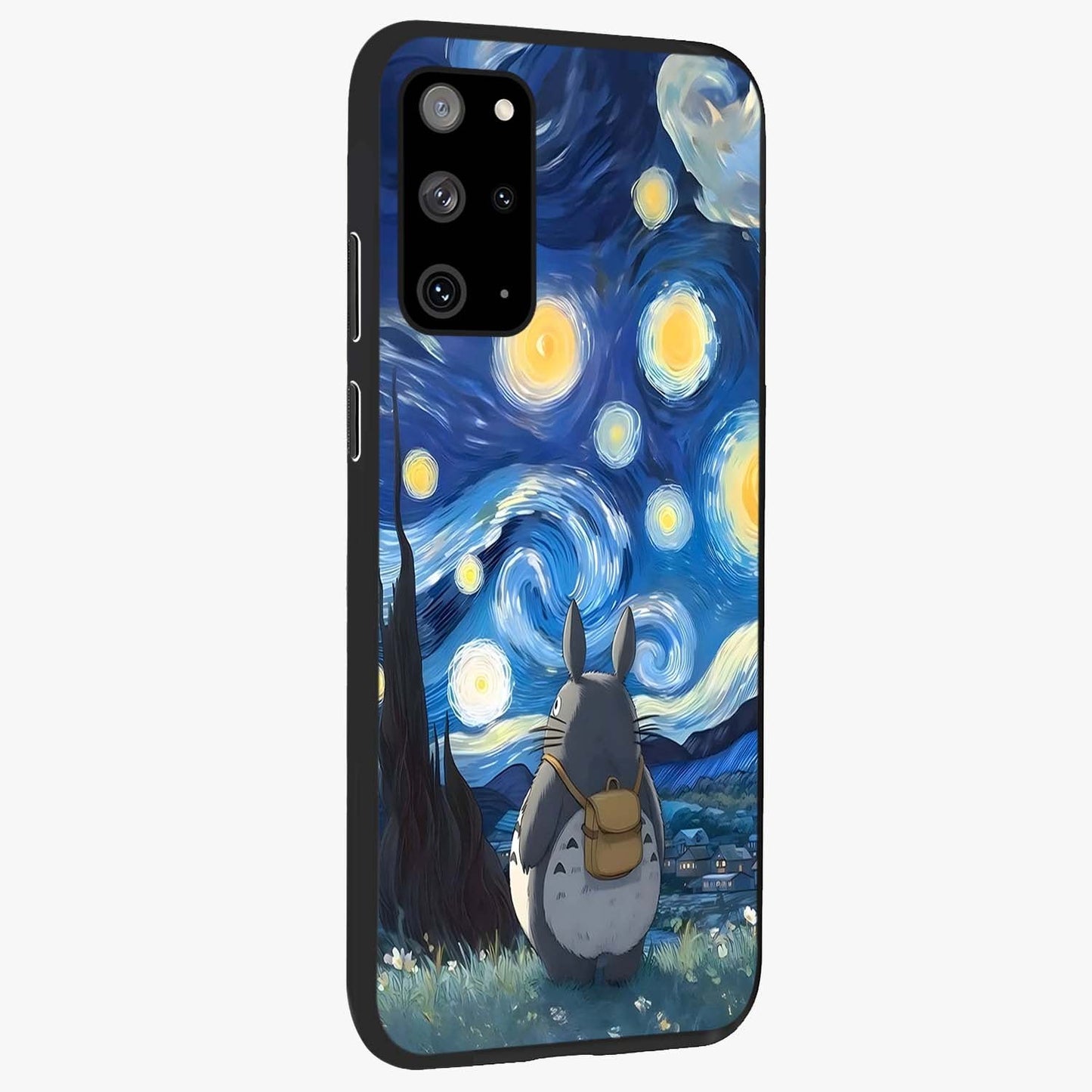 Totoro In Van Gogh Art Glass Case upright view showcasing creative character artwork with painterly artistic theme.
