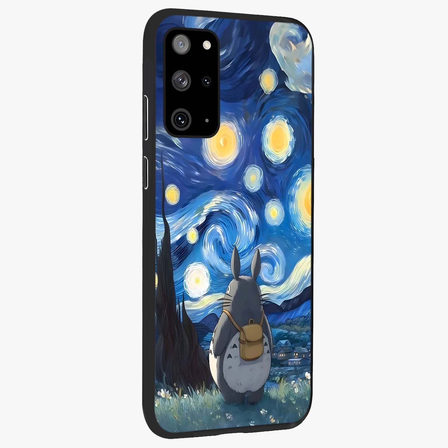Totoro In Van Gogh Art Glass Case upright view showcasing creative character artwork with painterly artistic theme.