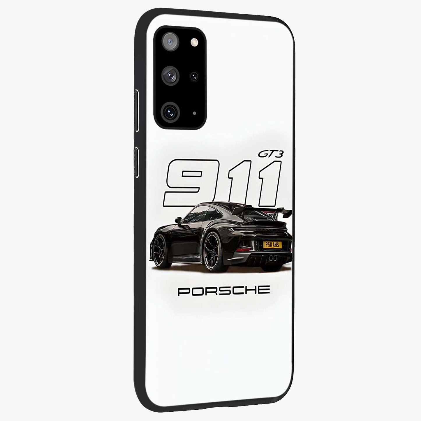 Turbo Legacy Icon Glass Case upright view showcasing bold racing inspired artwork with classic car theme.