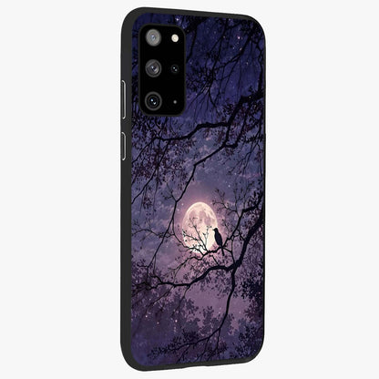 Whispering Moon Silence Glass Case upright view showcasing peaceful moon artwork with tranquil celestial theme.