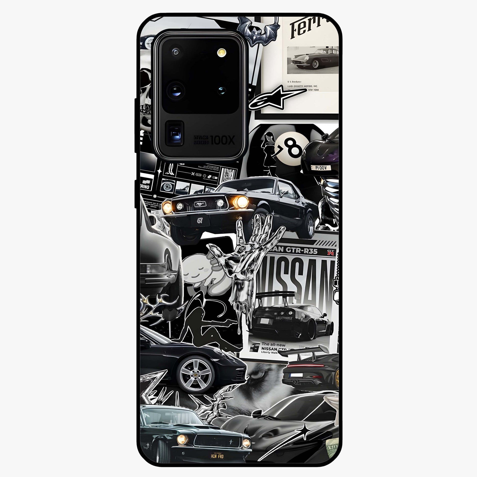 Aesthetic Dark Love Glass Case showing flat back view with dark romantic artwork and glossy glass finish.