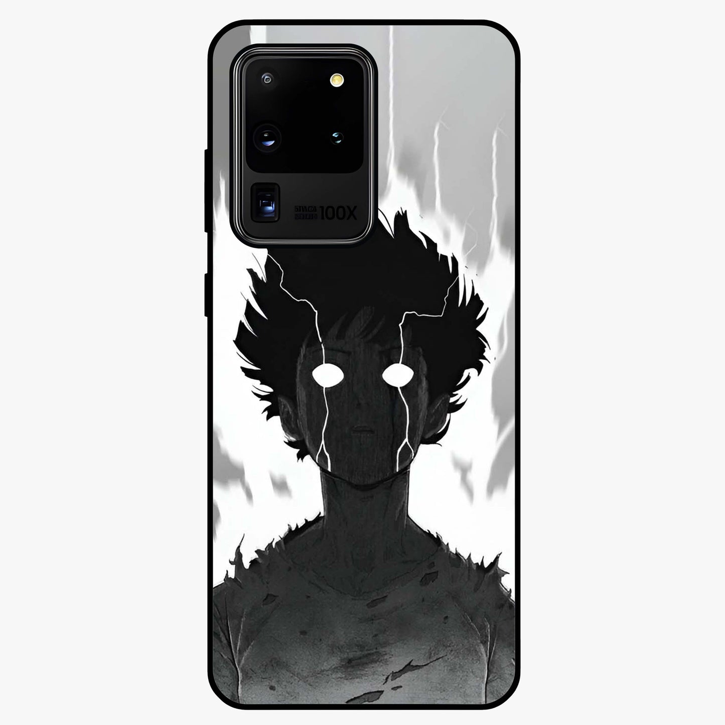 Awakened Inner Rage Glass Case showing flat back view with intense artistic artwork and glossy glass finish.
