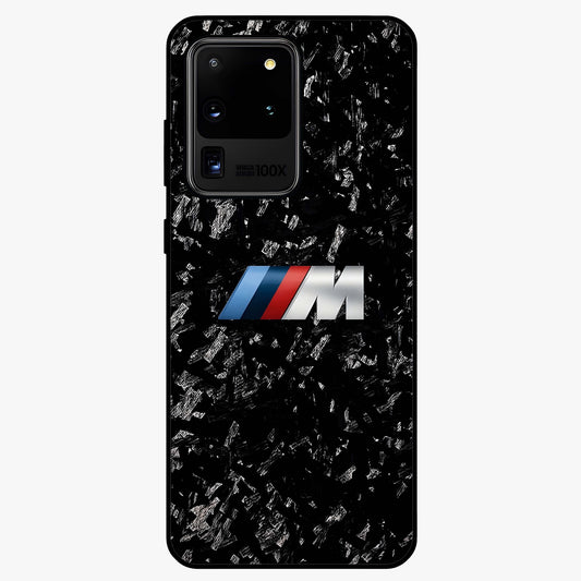 Carbon Speed Mark Glass Case showing flat back view with sporty carbon pattern artwork and glossy glass finish.
