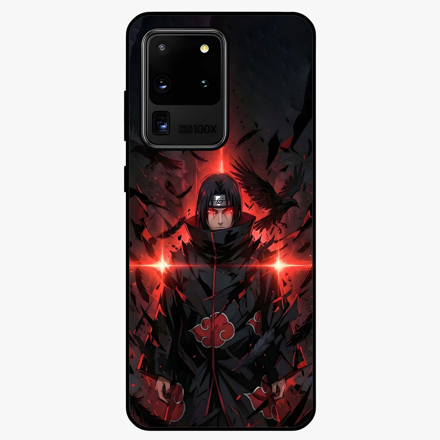 Focus Mode On Glass Case showing flat back view with bold motivational typography design and glossy glass finish.