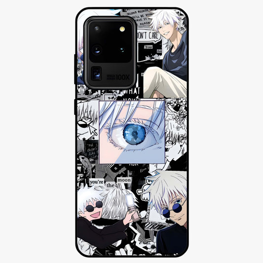 Infinity Sorcerer Chaos Glass Case showing flat back view with mystical sorcerer themed artwork and glossy glass finish.