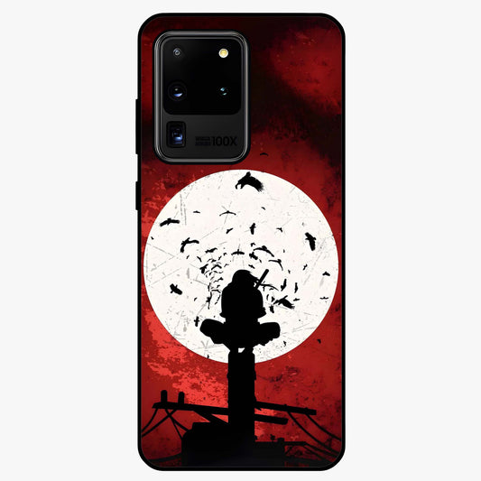 Itachi Limited Edition Naruto Anime Glass Case showing flat back view with iconic anime character artwork and glossy glass finish.