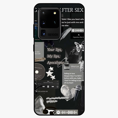 Midnight Love Echo Glass Case showing flat back view with romantic midnight themed artwork and glossy glass finish.