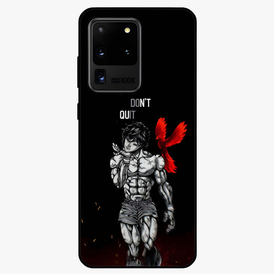 Rise Beyond Limits Glass Case showing flat back view with motivational typography artwork and glossy glass finish.