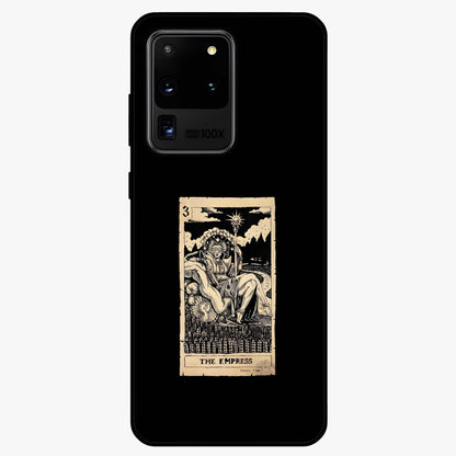 The Empress Glass Case showing flat back view with regal feminine artwork and glossy glass finish.