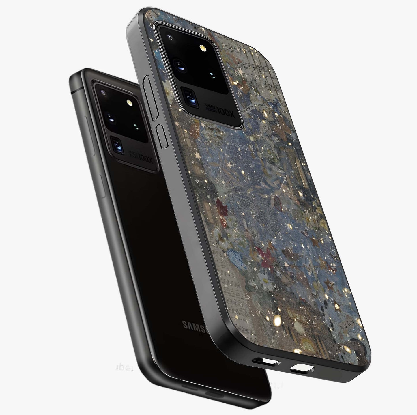 Aesthetic Astrolophia Glass Case displayed in angled mockup highlighting artistic aesthetic elements and smooth glass surface.
