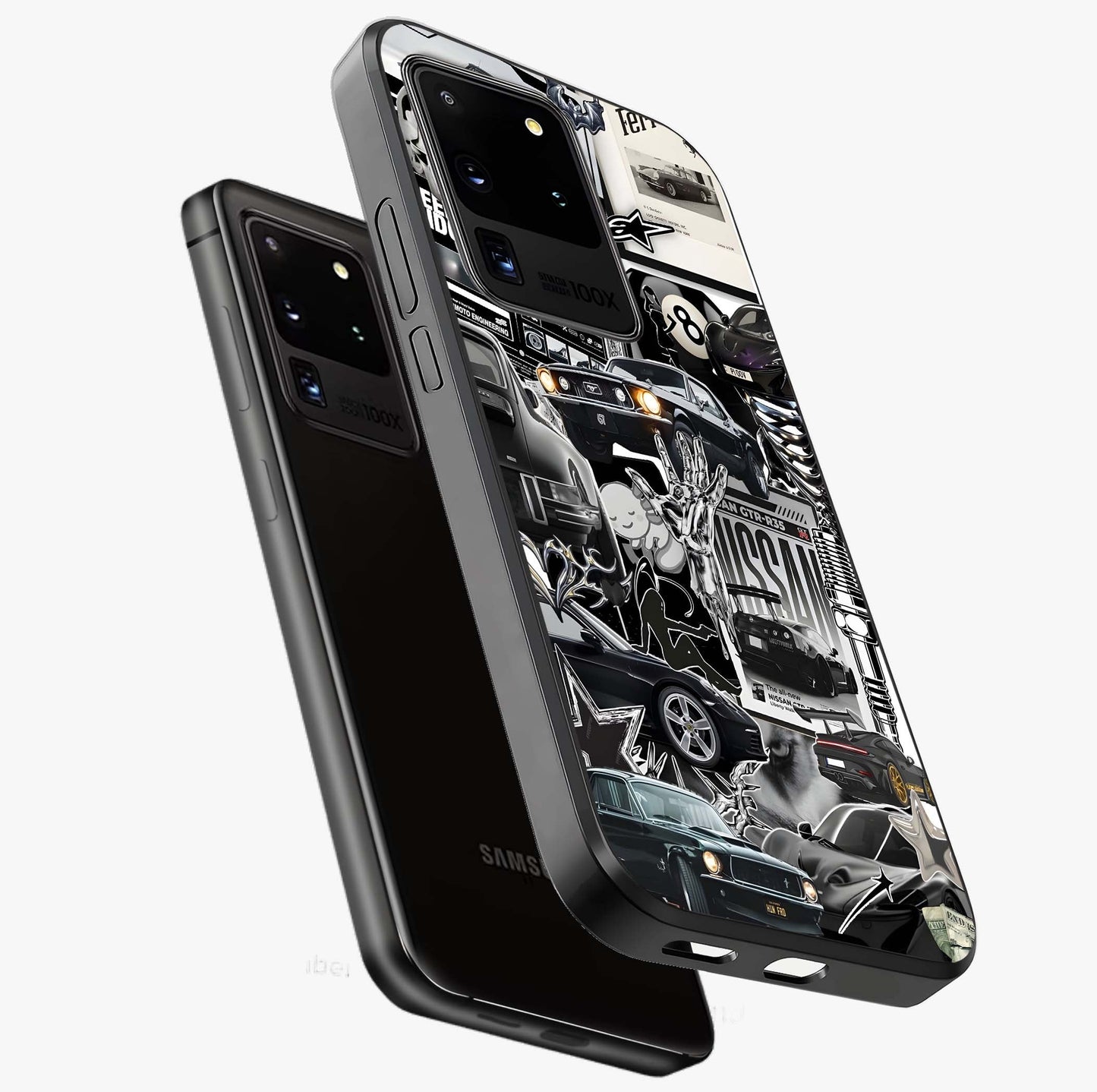 Aesthetic Dark Love Glass Case displayed in angled mockup highlighting moody aesthetic design and bold love theme.