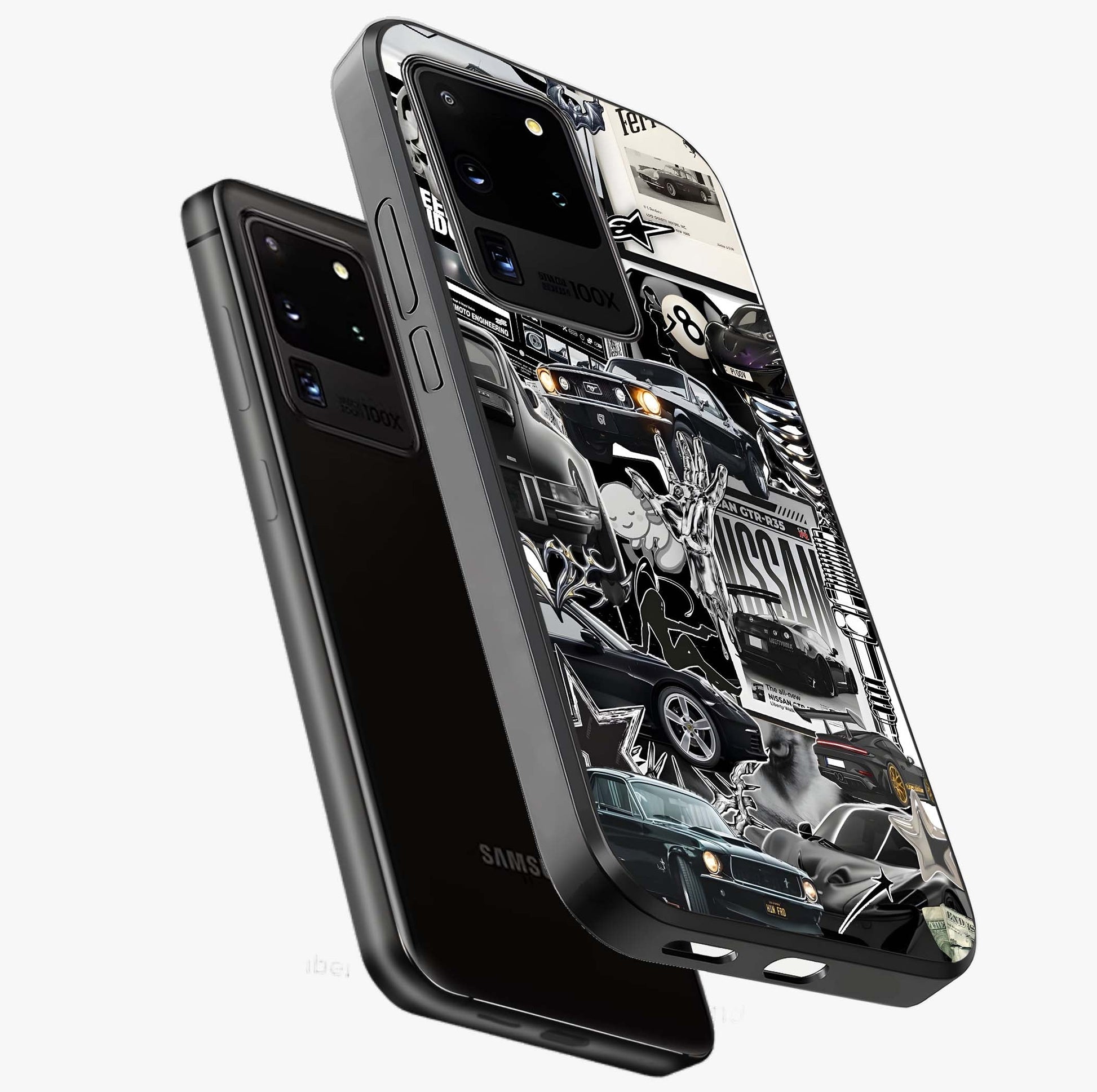 Aesthetic Dark Love Glass Case displayed in angled mockup highlighting moody aesthetic design and bold love theme.