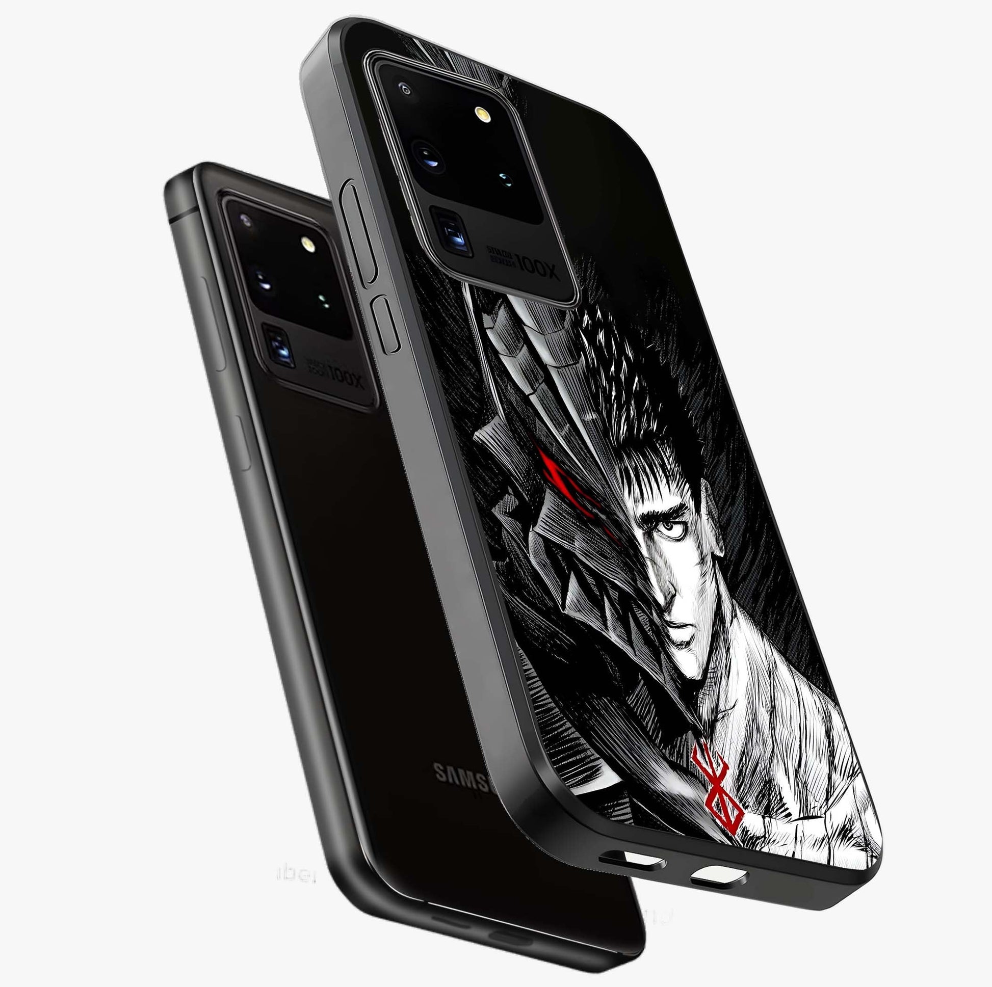 Berserker Blood Oath Glass Case displayed in angled mockup highlighting dark fantasy graphic design and powerful theme.